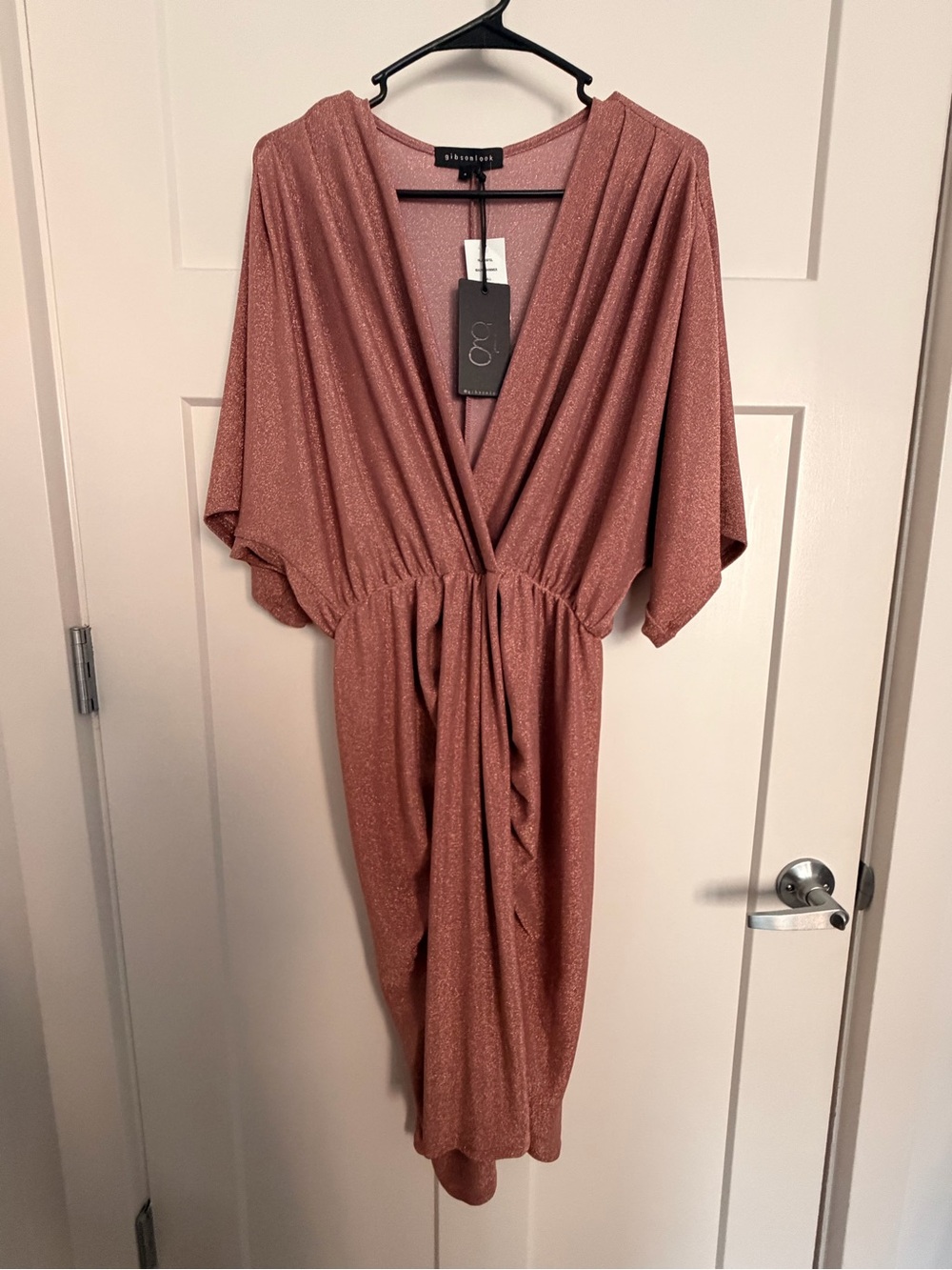 Gibsonlook Jennifer Drape Midi Dress in Mauve - Picture 3 of 8